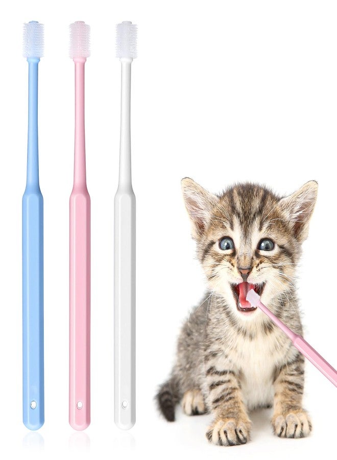 WJIAAA 3 Pack Small Dog Cat Toothbrush, 360 Degree Soft Silicone Pet Toothbrush Cat Dental Care Dog Oral Hygiene Deep Clean Pet Teeth Cleaning Kit - Image 1